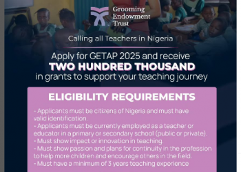 Call For Applications: Grooming Endowment Teachers Appreciation Program (GETAP) (Up to N200,000)