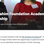 Call For Applications: Chatham House/Mo Ibrahim Foundation Academy Fellowship 2025/2026 for Emerging African Leaders (Fully Funded to London/ UK Up to £2,365 Monthly Stipend)