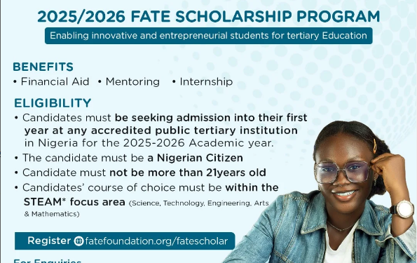 Call For Applications: 2025/2026 FATE Scholarship Program (Financial aid, Mentoring and Internship)