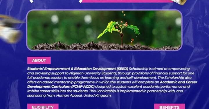 Call For Applications: Student’s Empowerment Education Development (SEED) Scholarship 2025