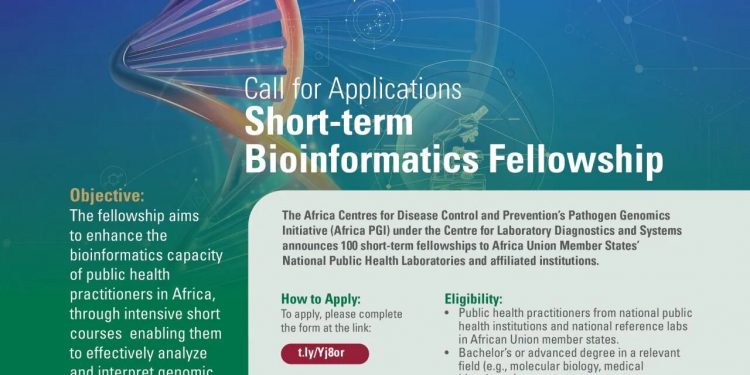 Call For Applications: Africa CDC Short-term Bioinformatics Fellowship Training Program 2025 for Public Health Professionals