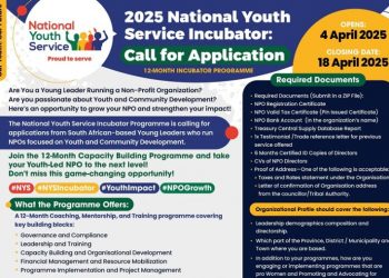 Call For Applications: National Youth Development Agency NPO Capacity Building Program 2025
