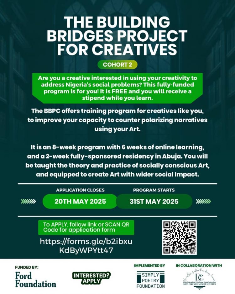 Call For Applications: Building Bridges Project for Creatives: Cohort 2