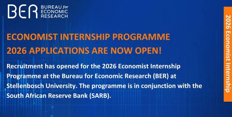 Call For Applications: SARB/BER Economist Internship Programme 2026  ( Paid, Full-Time Training in South Africa)