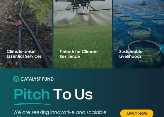 Call For Applications: Catalyst Fund Pitch Pre-seed African Climate Adaptation Tech Startups and Innovators (Up $150k in cash)