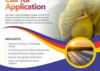 Call For Applications: Green Youth Upskilling Program (GYUP) by Oando Foundation