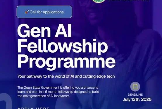 Call for Applications: Ogun State Gen Al Fellowship Programme (N50,000 Monthly Stipend)