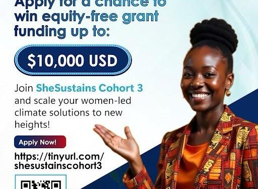 Call For Applications: SheSustains Accelerator 2025 – Cohort 3 (Up to $10,000 Grant Fund, Training, and Mentorship)