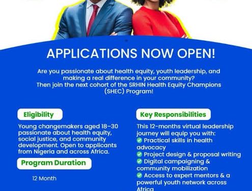 Call For Applications: SRHIN Health Equity Champions 2025/2026 Cohort