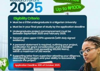 Call For Applications: ESI Undergraduate Research Grant 2025 for STEM Students in Nigeria (Up to N100k Grant)