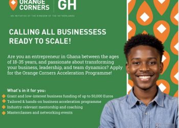 Call For Applications: Orange Corners Ghana Accelerator Cohort 12 Program for Young Entrepreneurs (Up to EUR50,000 in partial grant and loan)