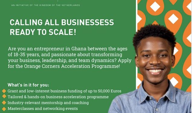Call For Applications: Orange Corners Ghana Accelerator Cohort 12 Program for Young Entrepreneurs (Up to EUR50,000 in partial grant and loan)