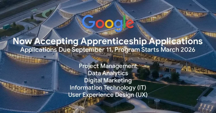 Call For Applications: Google Apprenticeships Program For Youth Worldwide