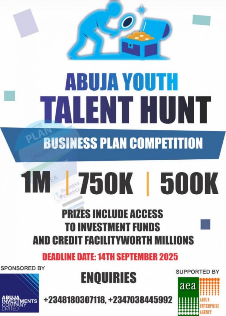 Call For Applications: Abuja Youth Talent Hunt Business Plan Competition (Up to N2.5 Miilion)