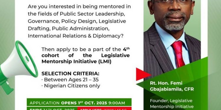 Legislative Mentorship Initiative (LMI) Cohort 4 Fellowship Programme for Young Nigerians 2025