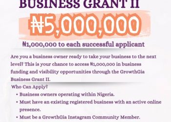 GrowthGia Business Grant II — N1 Million Each for Five Nigerian Businesses
