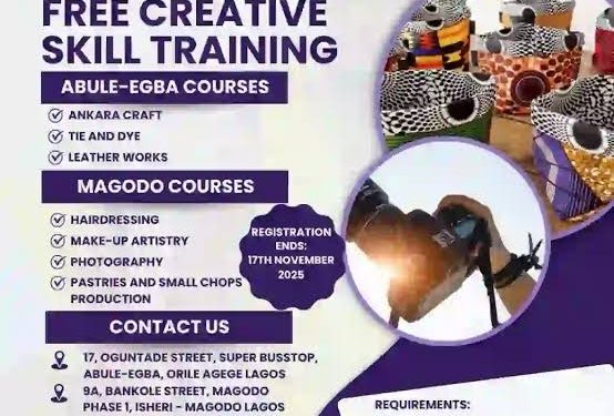 Call for Applications: LSETF Free Creative Skills Training for Women and Girls