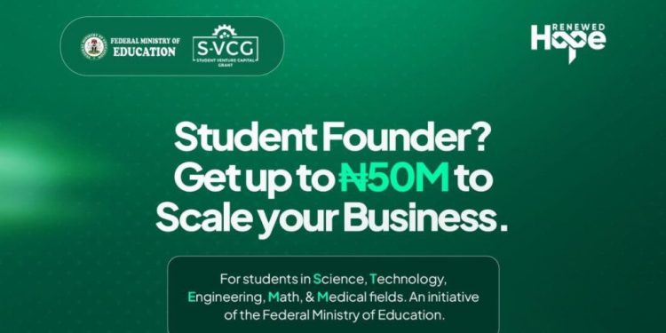 Call For Applications: Federal Government Student Venture Capital Grant (SVCG) ( ₦50 Million Award)
