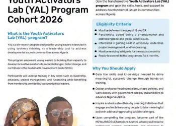 Call for Applications: Youth Activators Lab (YAL) Program Cohort 2026 for Young Changemakers Across Nigeria