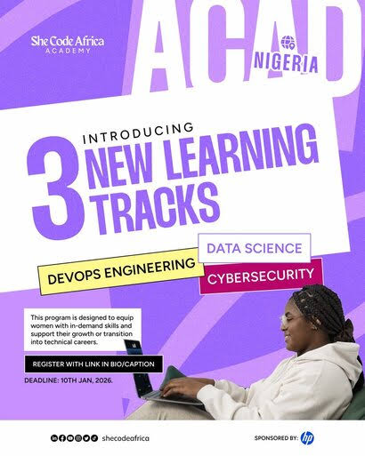 Call For Applications: She Code Africa Academy Program 2026 For Nigerian Women