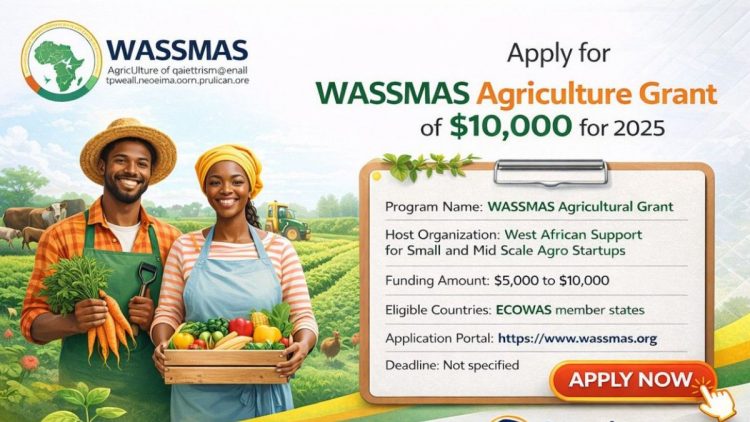 Call For Applications: WASSMAS Agriculture Grant For Agro-Entrepreneurs ($10,000 Grant)