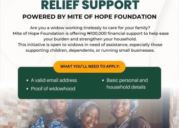 Call for Applications: Widows Relief Support by Mite of Hope Foundation( ₦100,000 Grant)