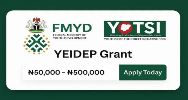 YEIDEP Grant 2025 Batch B: How Young Nigerians Can Apply for the ₦50,000–₦500,000 Federal Grant