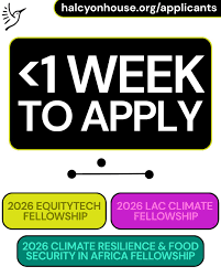 Call for Applications: Halcyon Global Climate Fellowship for  Entrepreneurs 2026 (Fully Funded To  Washington, DC and Los Angeles, California)