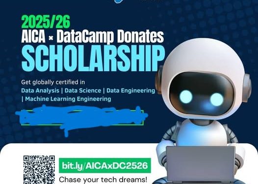 Call for Applications: AICA × DataCamp Scholarship 2026/2027 (Fully Funded Data Science and AI Training for African Learners)