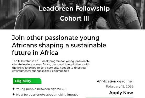 Call For Applications: LeadGreen Fellowship Cohort III, 2026(Fully Funded)