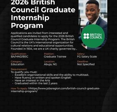 Call For Applications: British Council Internship Program For Nigerians 2026