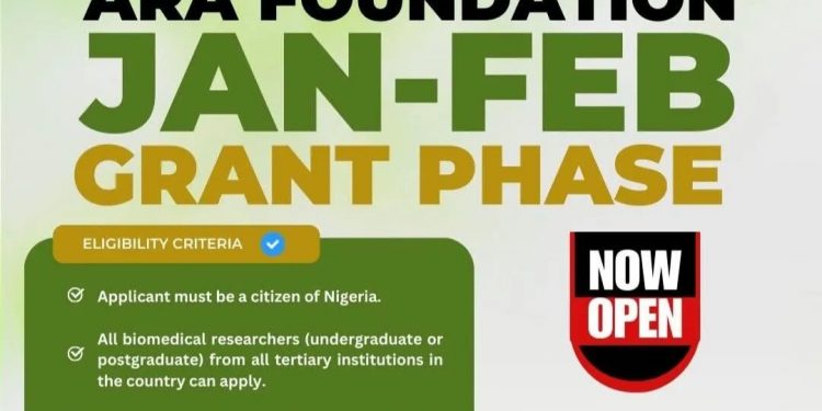 Call For Applications: ARA Foundation Research Grant For Nigerian BioMedical Researchers ( N1Million Grant)